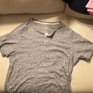 Gray short sleeve henley